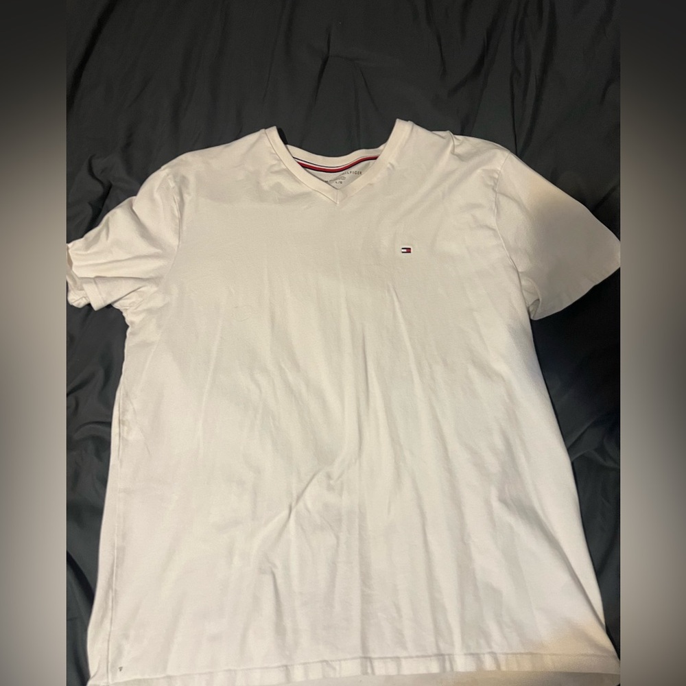 Tommy Hilfiger white v-neck t shirt